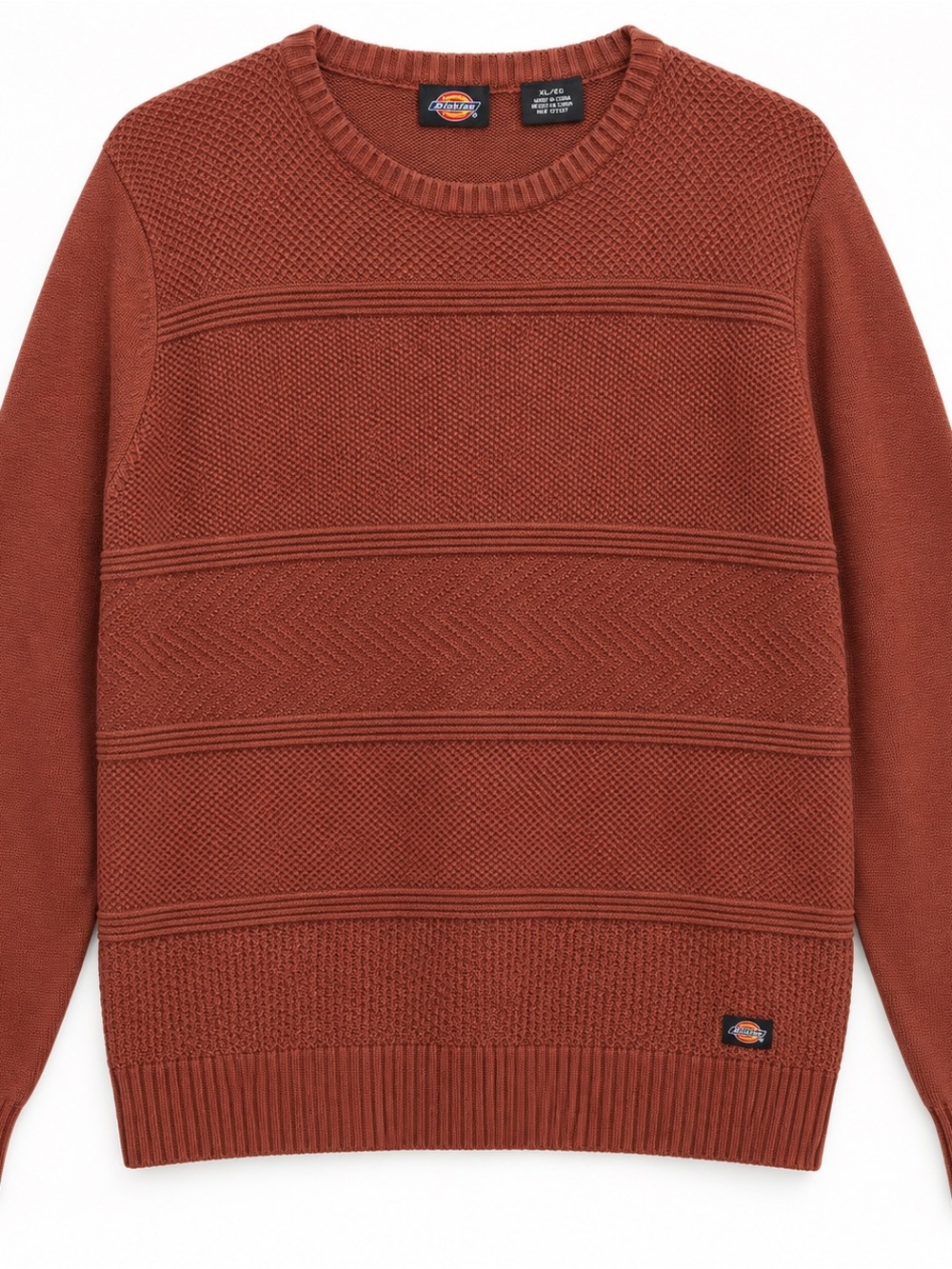 Dickies Men’s XL Rust Orange Textured Knit Crewneck Sweater